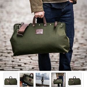 BRAND NEW Line of Trade Olive Green Canvas Men's Weekender Bag